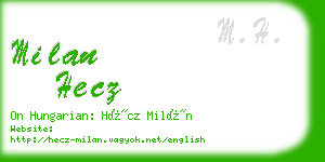 milan hecz business card